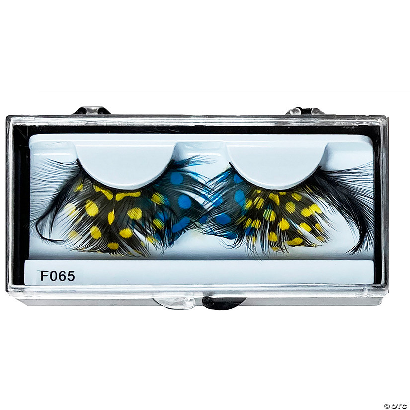 Yellow &amp; Blue Feather Eylashes Image