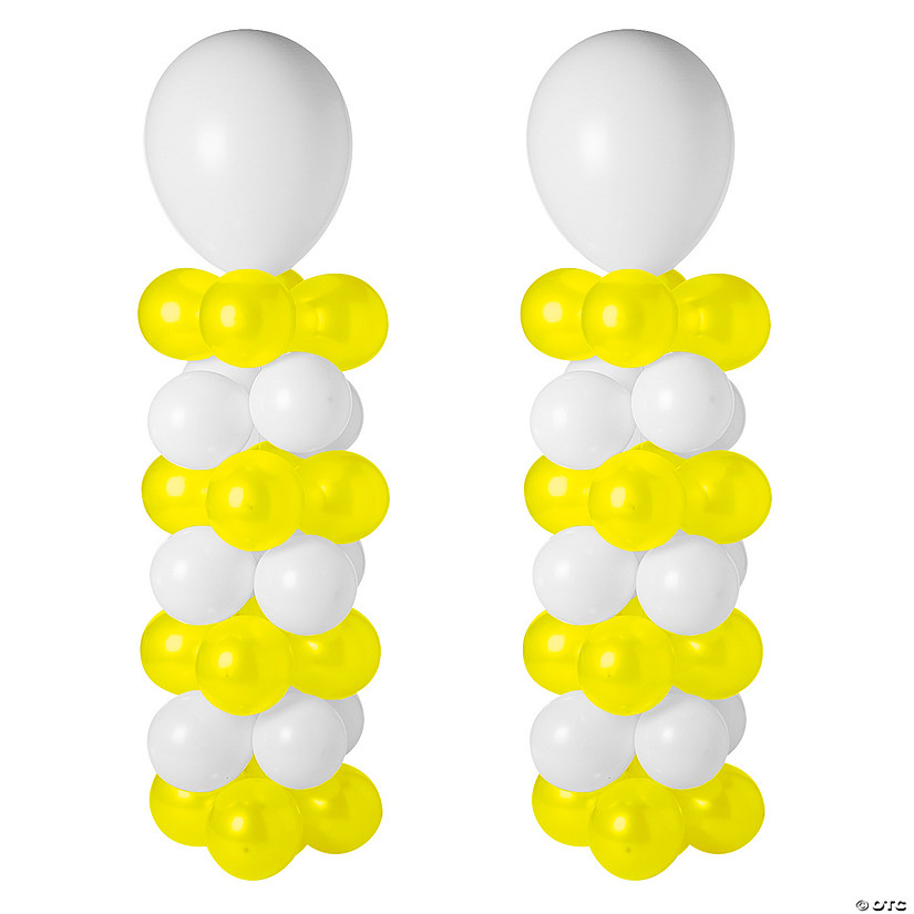 Yellow & White Balloon Column Kit - 131 Pc. Image