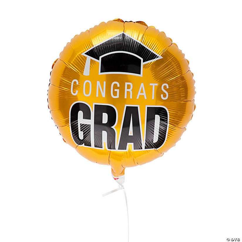 Yellow Congrats Grad 18" Mylar Balloons - 3 Pc. Image