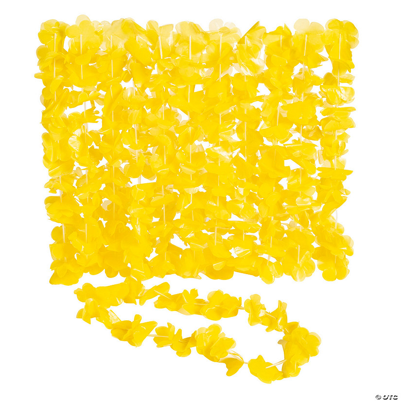 Yellow Flower Plastic Leis- 12 Pc. Image