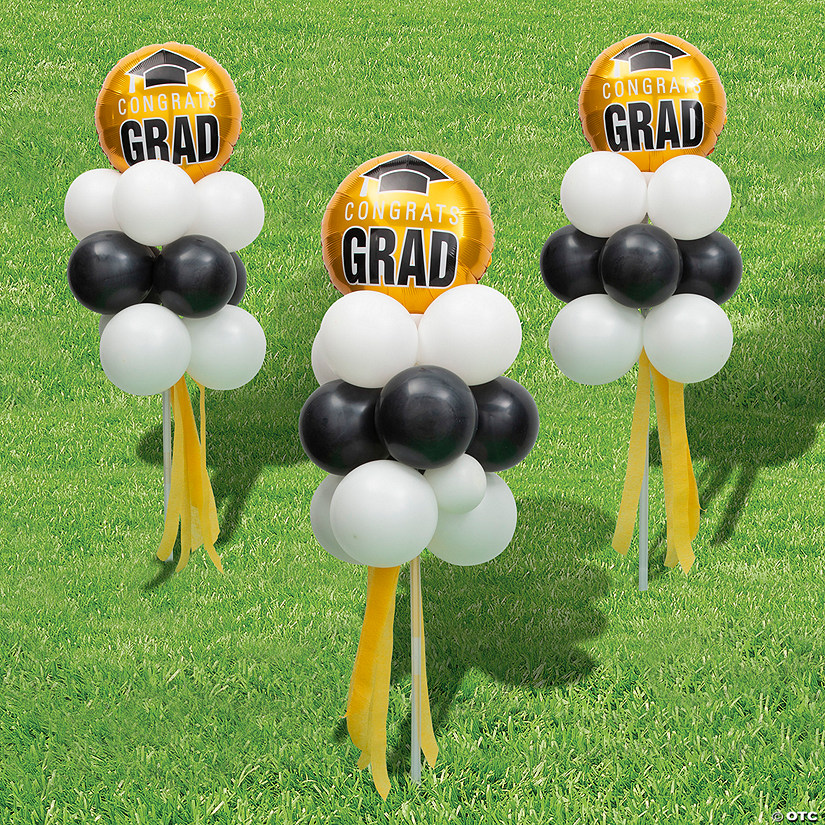 Yellow Graduation Balloon Yard Stake Topiary Kit - 47 Pc. Image
