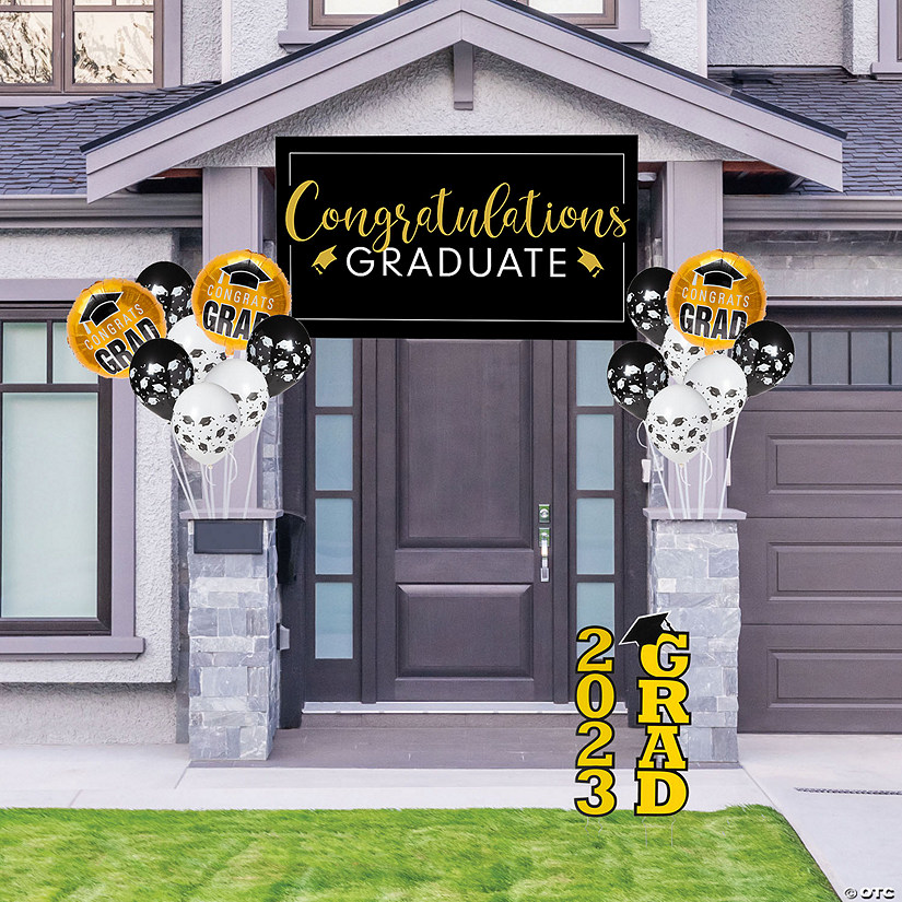 Yellow Graduation Outdoor Decorating Kit - 30 Pc. Image