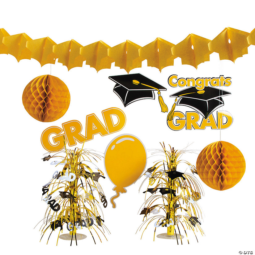 Yellow Graduation Party Decorating Kit - 9 Pc. Image
