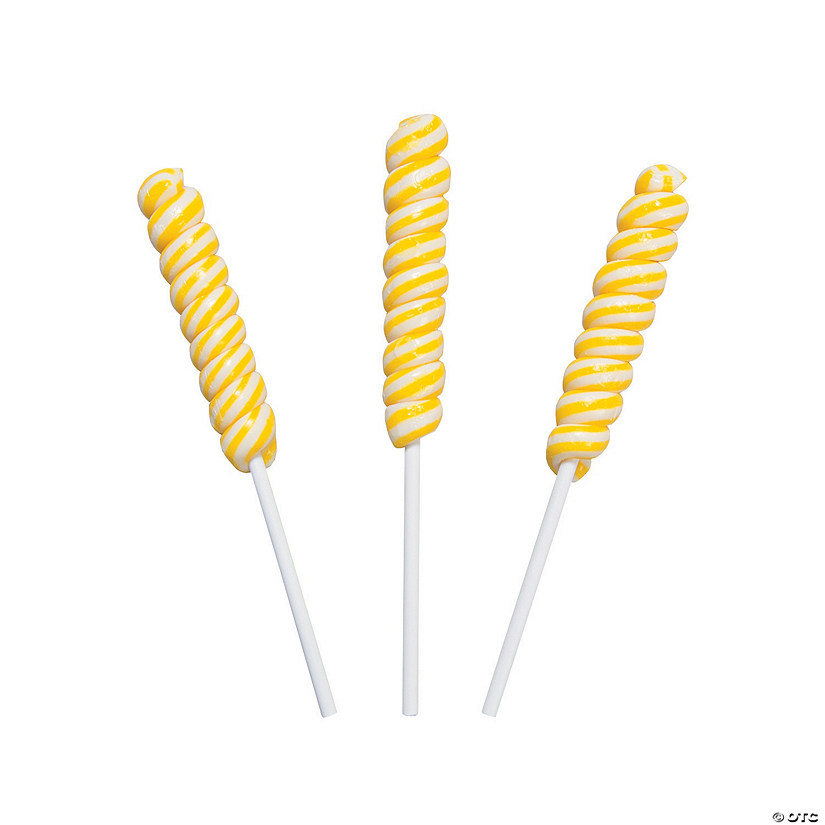 Yellow Mini Twisty Lollipops - 24 Pc. Image