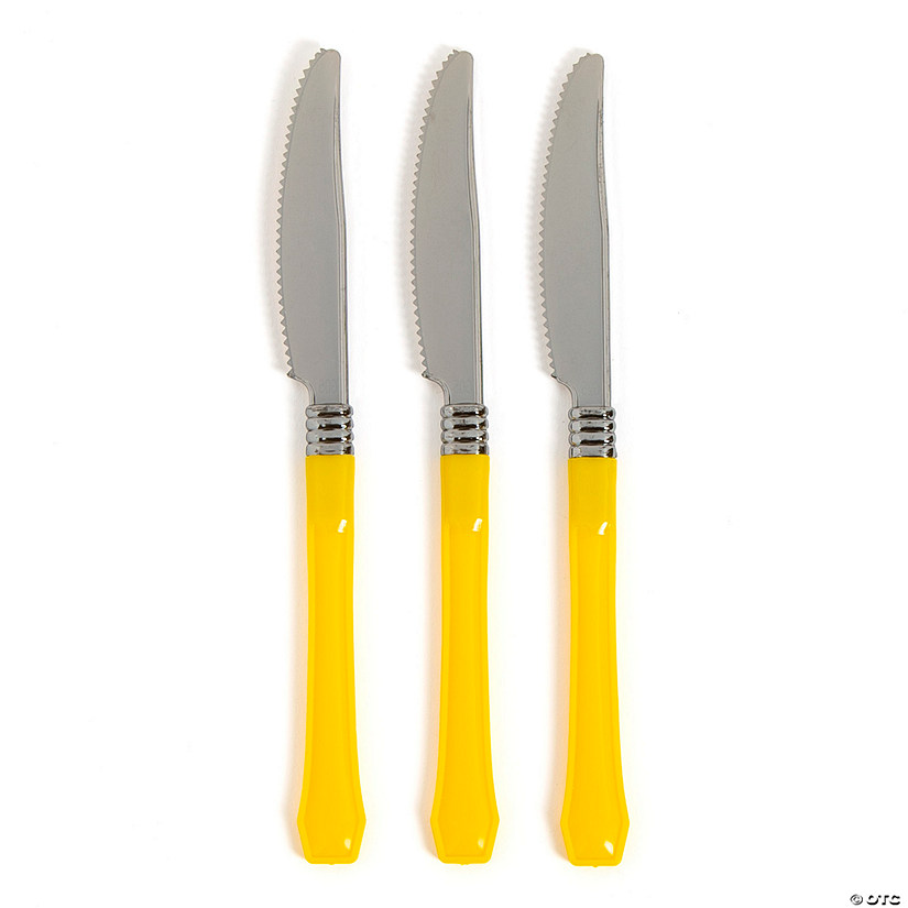 Yellow Premium Plastic Knives Oriental Trading