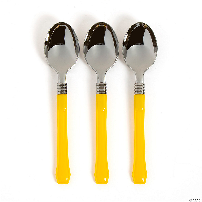 Yellow Premium Plastic Spoons Oriental Trading