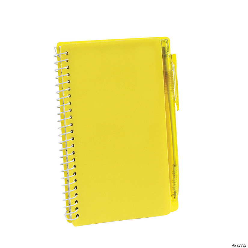 Yellow Spiral Notebooks with Pens 12 Pc.