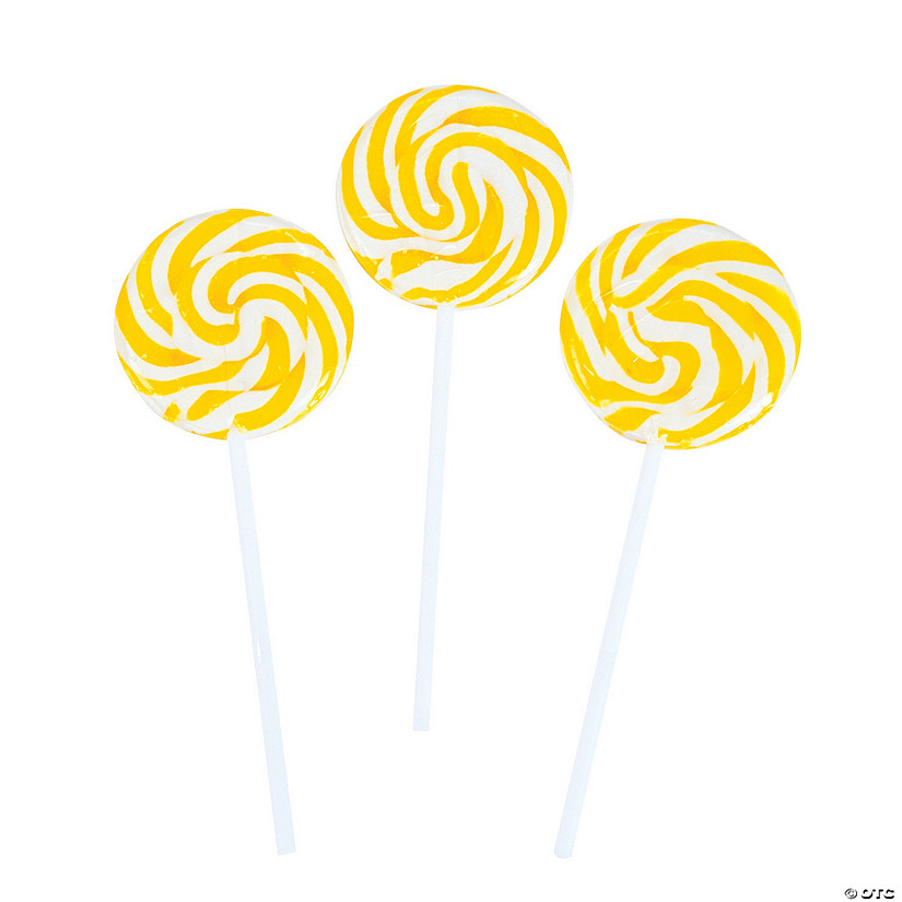 Yellow Swirl Lollipops - 24 Pc. Image