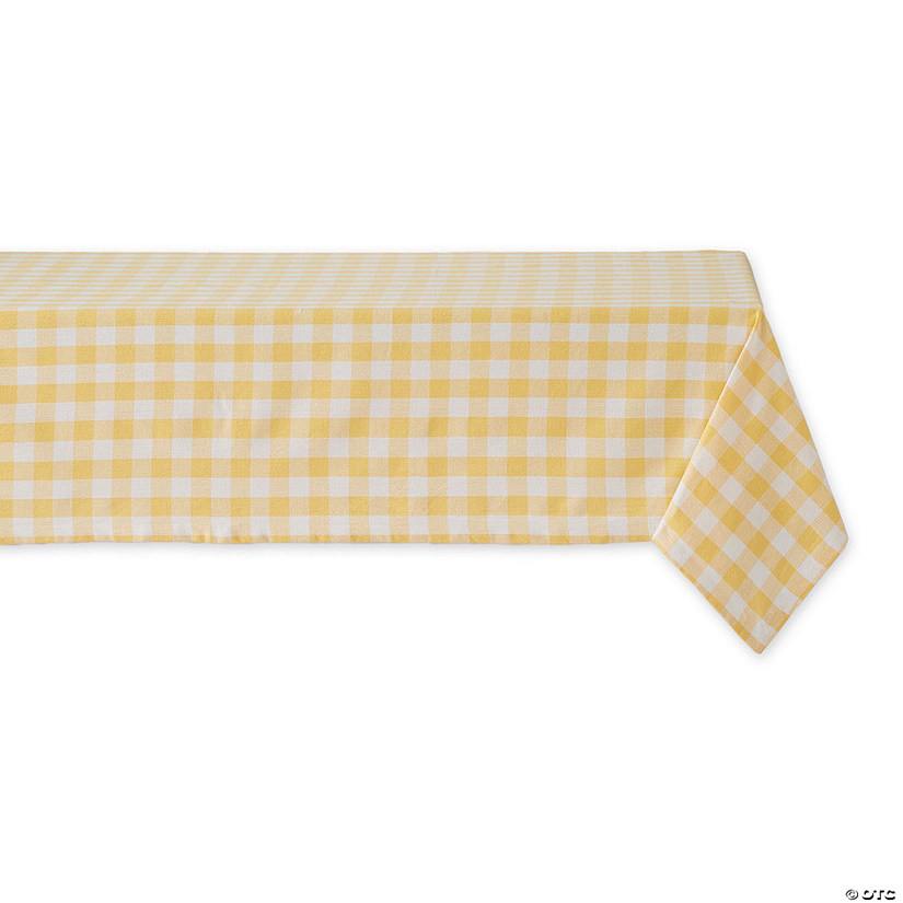 Yellow-White Checkers Tablecloth 60X84 Image