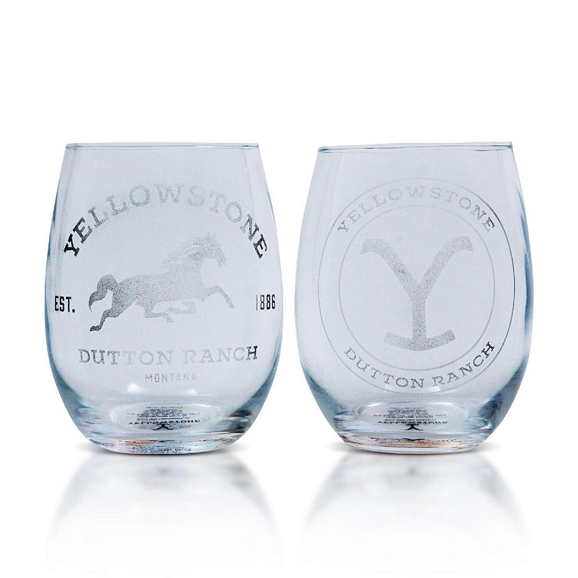 Yellowstone Dutton Ranch 20-Ounce Stemless Wine Glasses  Set of 2 Image