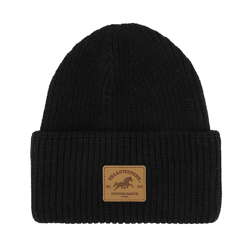 Yellowstone Dutton Ranch Black Tall Cuff Beanie Image