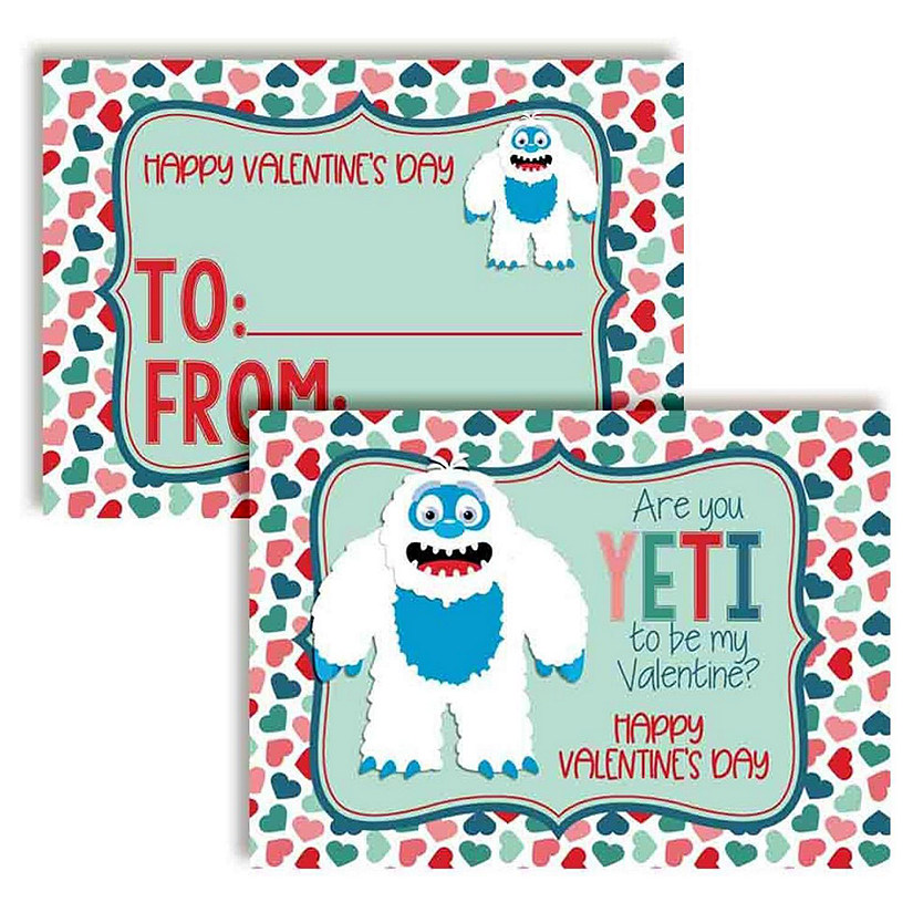 Yeti Classroom Valentines 30pc. by AmandaCreation Image