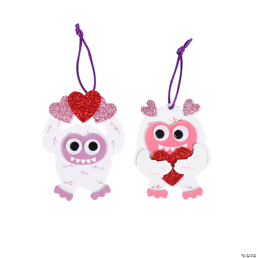 Yeti Valentine Ornament Foam Craft Kit - Makes 12 Image