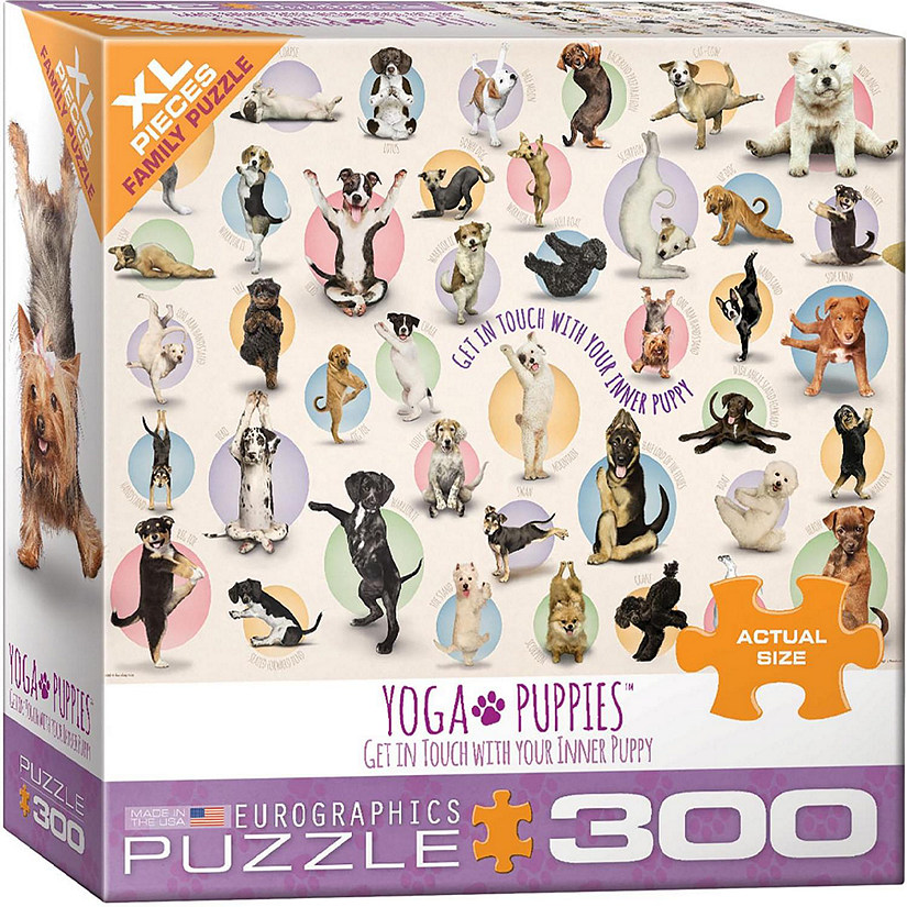 Yoga Puppies 300 Piece XL Jigsaw Puzzle Image