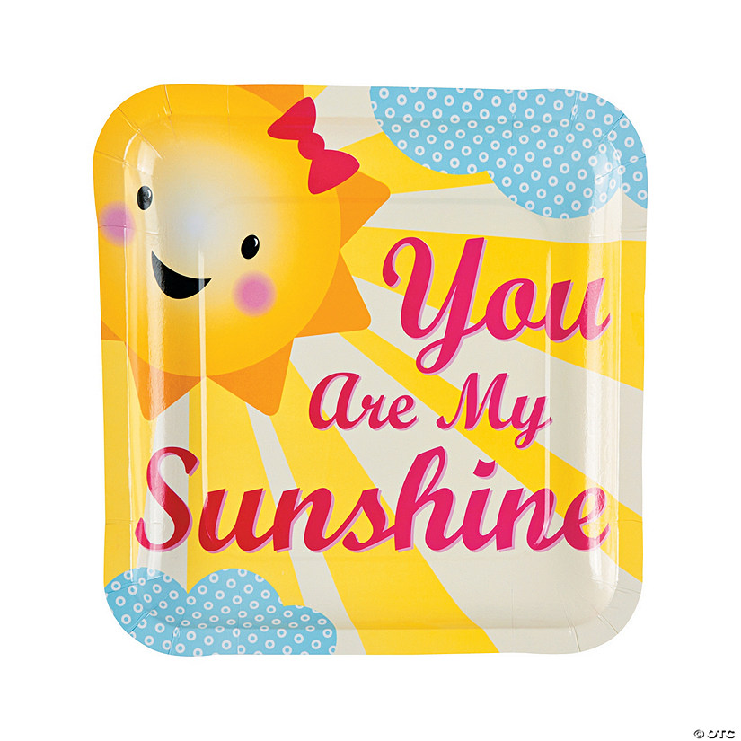You Are My Sunshine Square Paper Dinner Plates - 8 Ct. Image