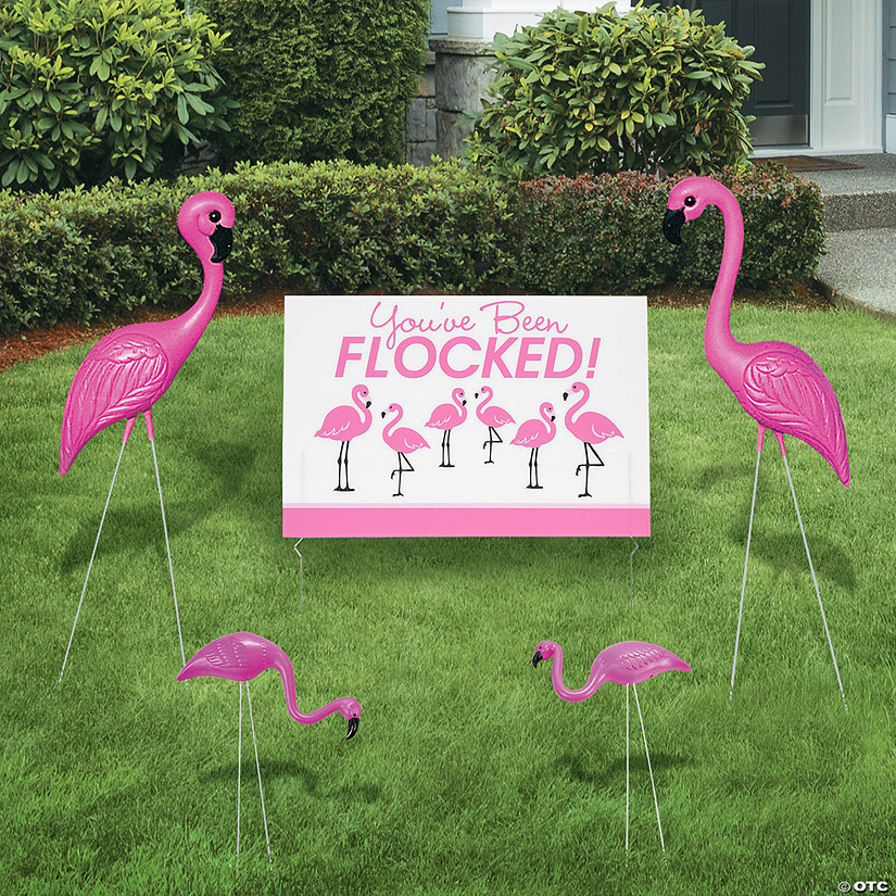 You've Been Flocked Flamingo Yard Decorating Kit - 5 Pc. Image