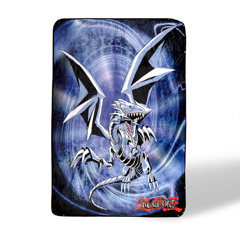 Yu-Gi-Oh! Blue-Eyes White Dragon Fleece Throw Blanket  45 x 60 Inches Image