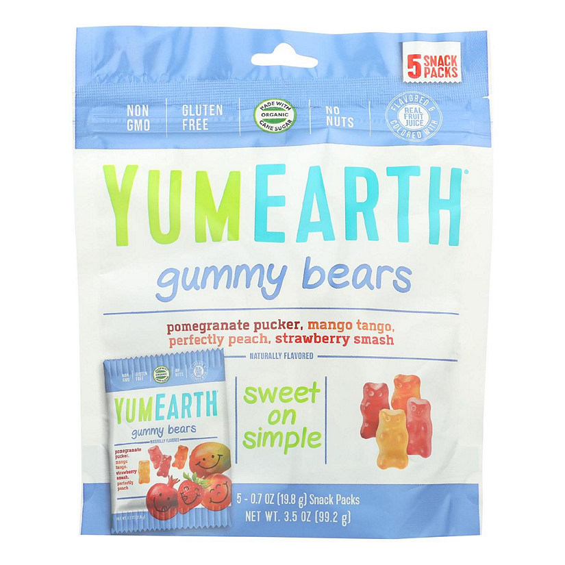 Yumearth Organics Organic Gummy Bear - Snack - Case of 12 - 0.7 oz. Image