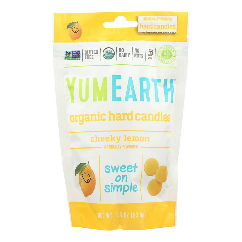 YumEarth Organics Organic Lemon Drops, Cheeky Lemon, 3.3 oz, Pack of 6 Image