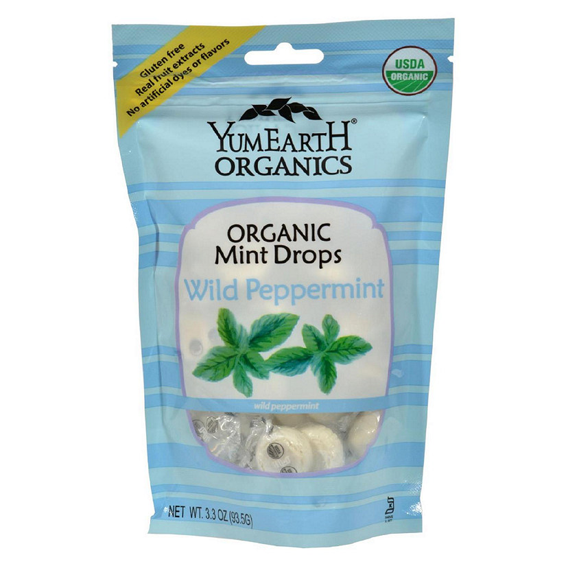 Yummy Earth Organic Candy Drops Wild Peppermint, 3.3 oz, Pack of 6 Image