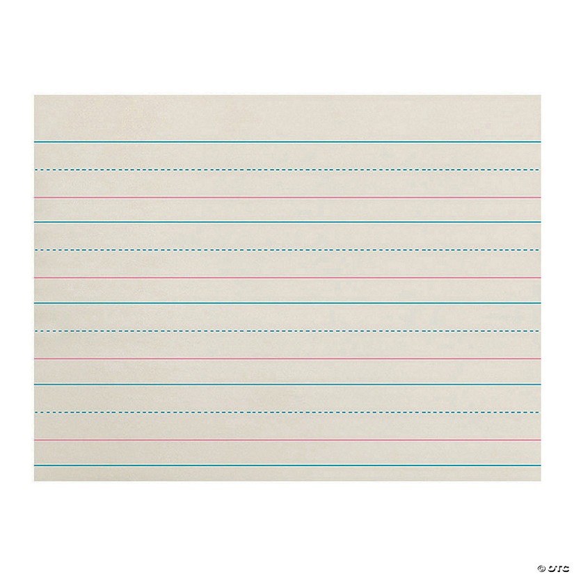 Zaner-Bloser&#8482; Newsprint Handwriting Paper, Dotted Midline, Grades Pre-K & K, 1-1/8" x 9/16" x 9/16" Ruled Long, 10-1/2" x 8", 500 Sheets Per Pack, 3 Packs Image