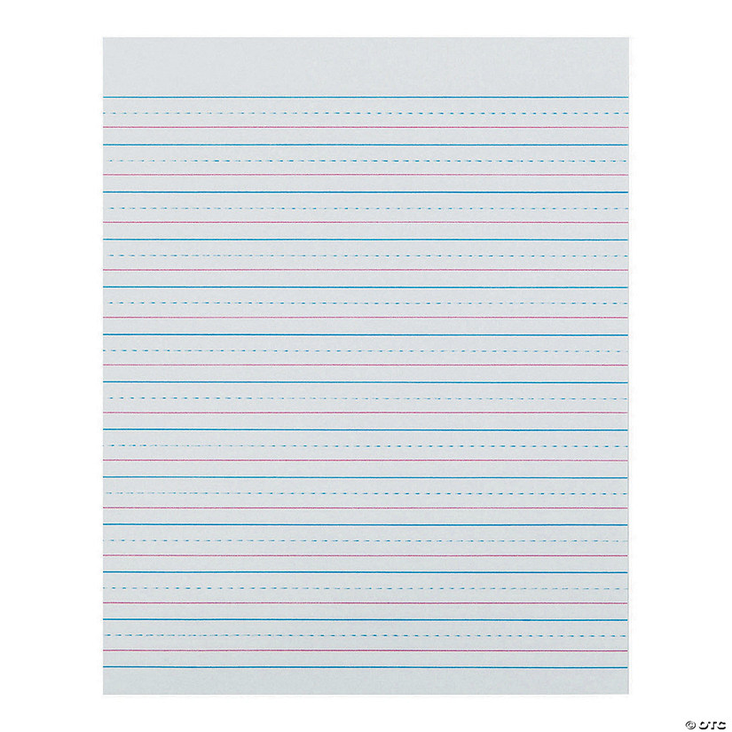 Zaner-Bloser&#8482; Sulphite Handwriting Paper, Dotted Midline, Grade 2, 1/2" x 1/4" x 1/4" Ruled Short, 8" x 10-1/2", 500 Sheets Image