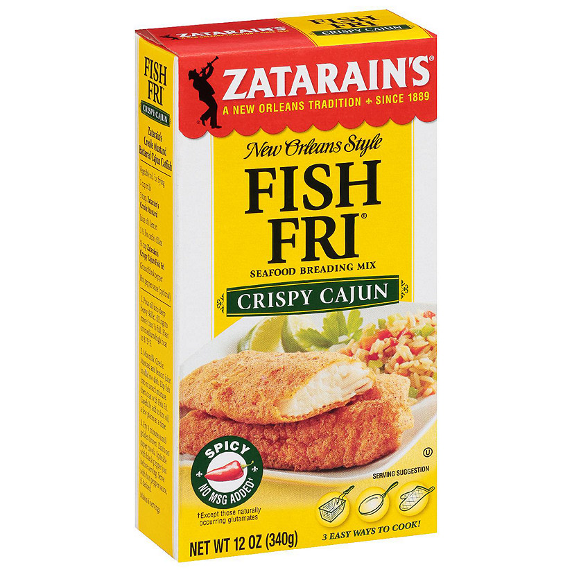 Zatarains Fish Fry Seafood Breading Mix Crispy Cajun 12 oz (Pack of 8)