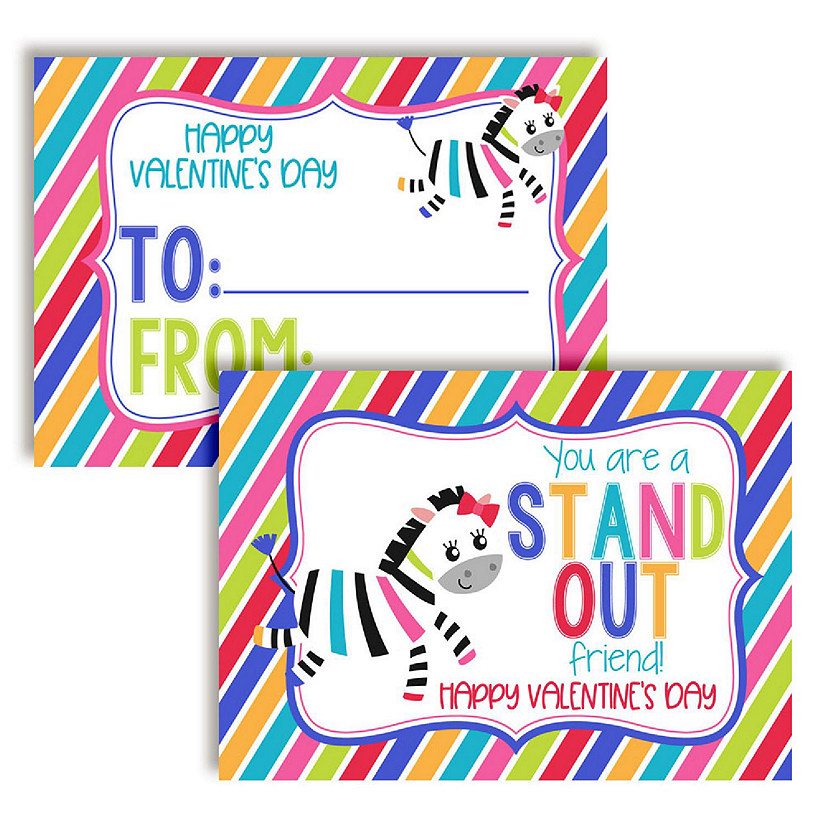 Zebra Classroom Valentines 30pc. by AmandaCreation Oriental Trading