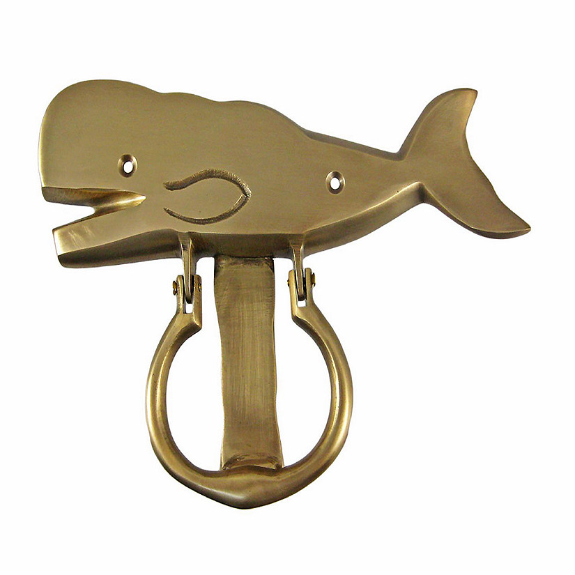 Zeckos Solid Brass  Whale Door Knocker Image