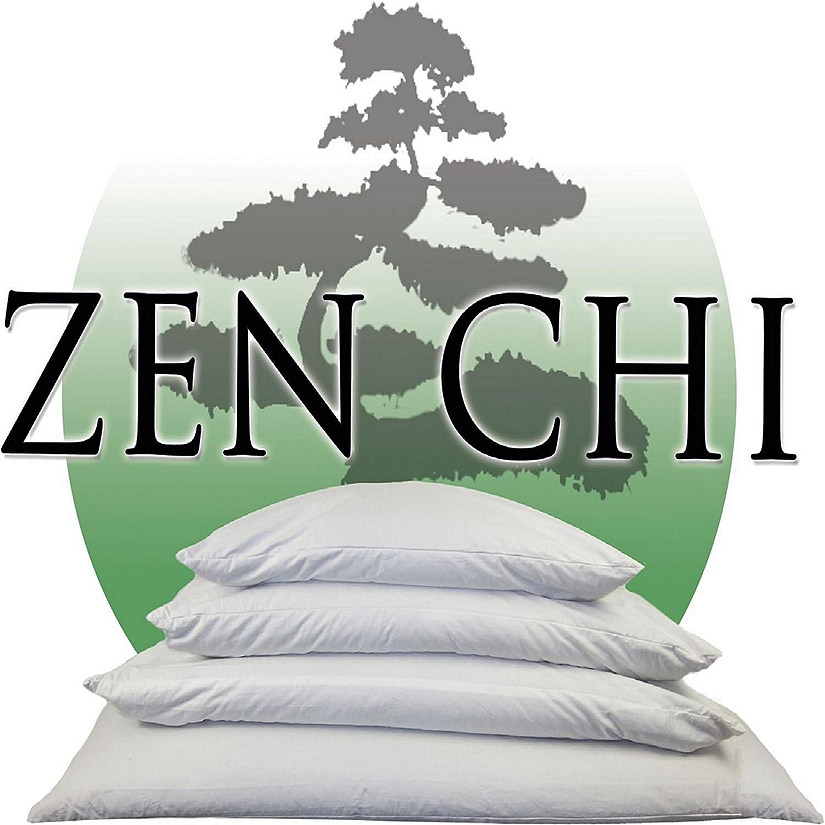 ZEN CHI Buckwheat Pillow - Organic Standard Size (14x20) w Natural Cooling Technology- All Cotton Cover w Organic Buckwheat Hulls - Personal Comfy Pillow Has Na Image