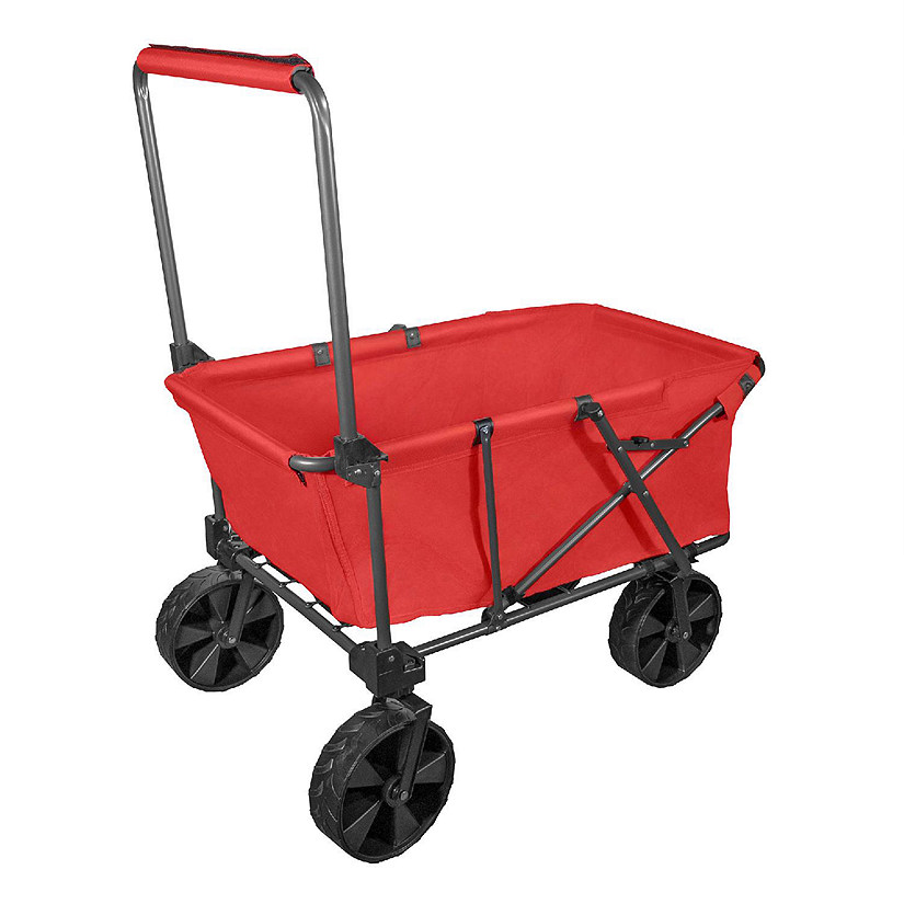 Zenithen Large Folding Portable Wagon with X-Large All Terrain Wheels, Red Image