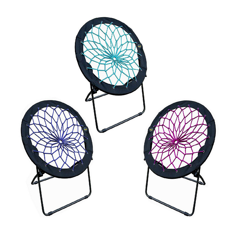 Zenithen Limited Bungee Dish Chairs - Pack of 3 Chairs Teal, Plum, Indigo Image
