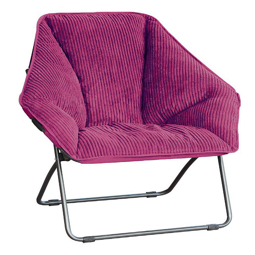Zenithen Limited Hexagon Folding Dish Chair, Plum Corduroy - Pack of 1 Image
