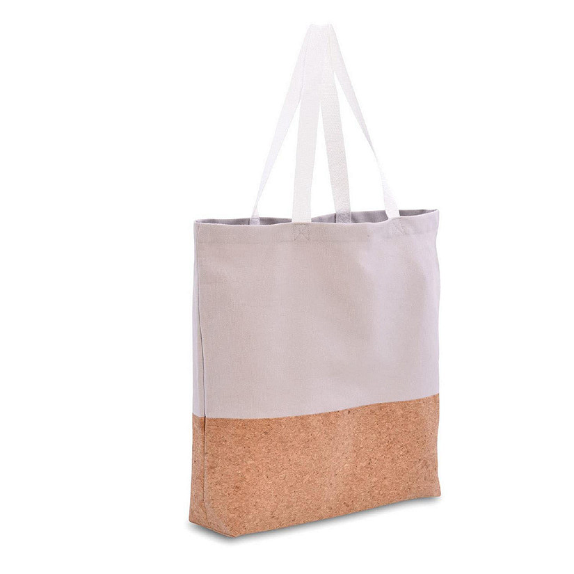 Zenpac- 18x15.5x4 Inch Cute Cotton Tote Bags Aesthetic with Cork Bottom