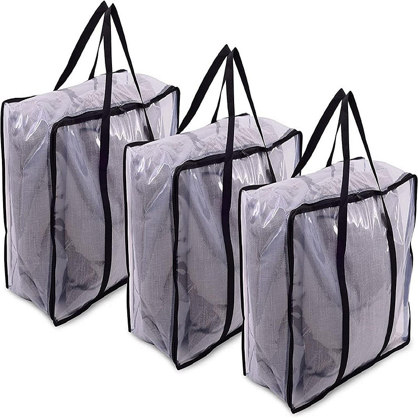 Zenpac- Clear Storage Bags - Zippered Heavy Duty Totes with