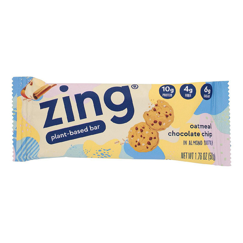 Zing Nutrition Bar - Oatmeal Chocolate Chip - Case of 12 - 1.76 oz. Image