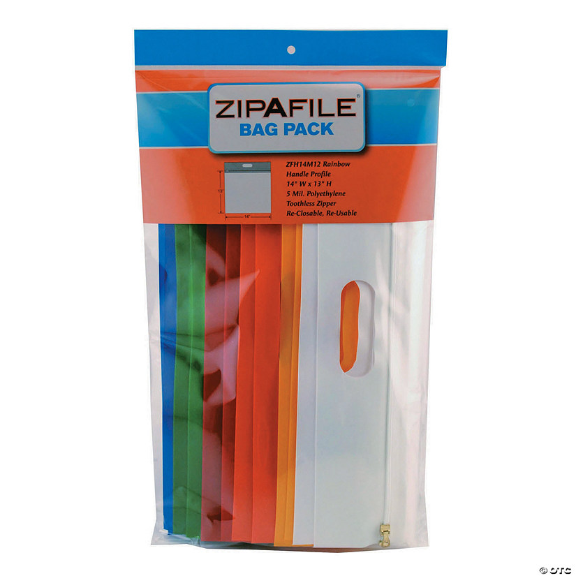 ZIPAFILE&#174; Storage Bags, 6 Assorted Colors, Pack of 12 Image