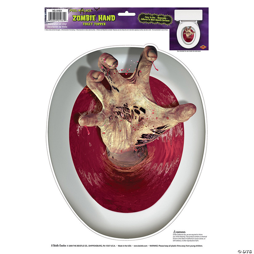 Zombie Hand Toilet Topper Peel N Place Image