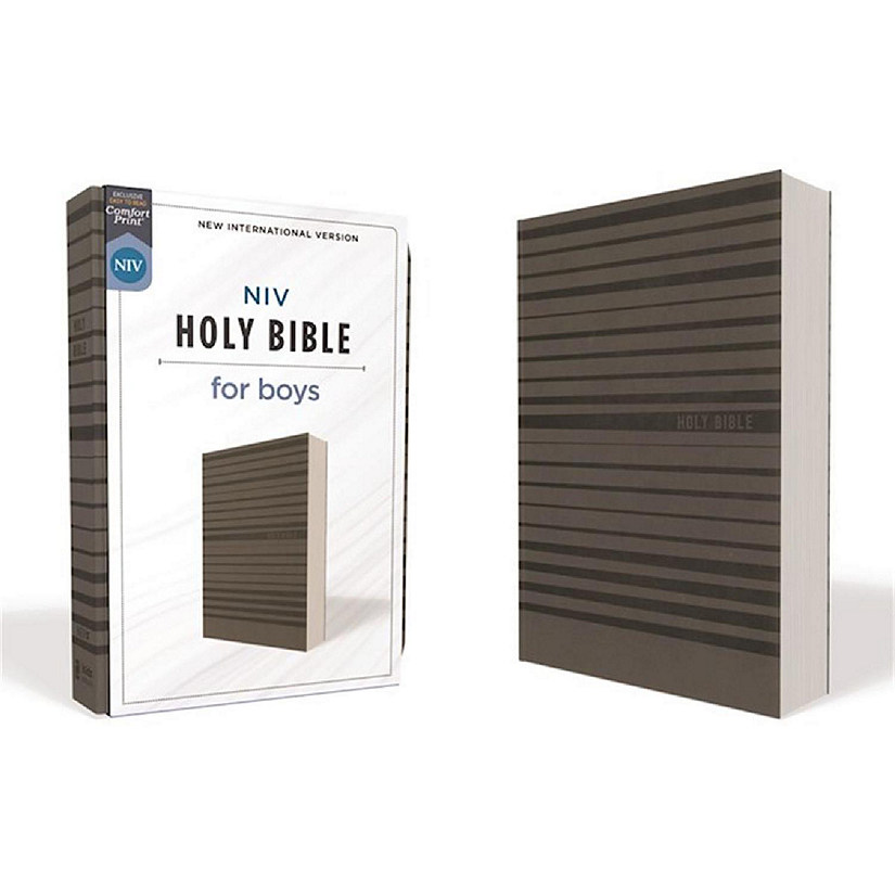 ZonderKidz 150506 NIV Holy Bible for Boys-Soft Touch Edition, Gray - Leathersoft Image