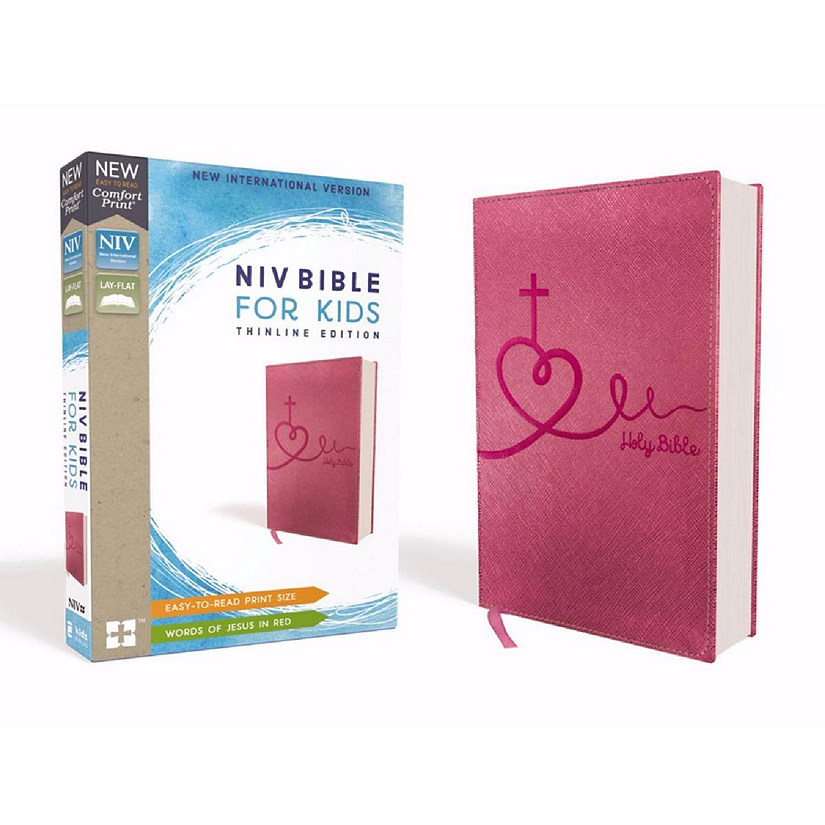 ZonderKidz 171510 NIV Thinline Bible for Kids - Comfort Print-Pink Leathersoft Image