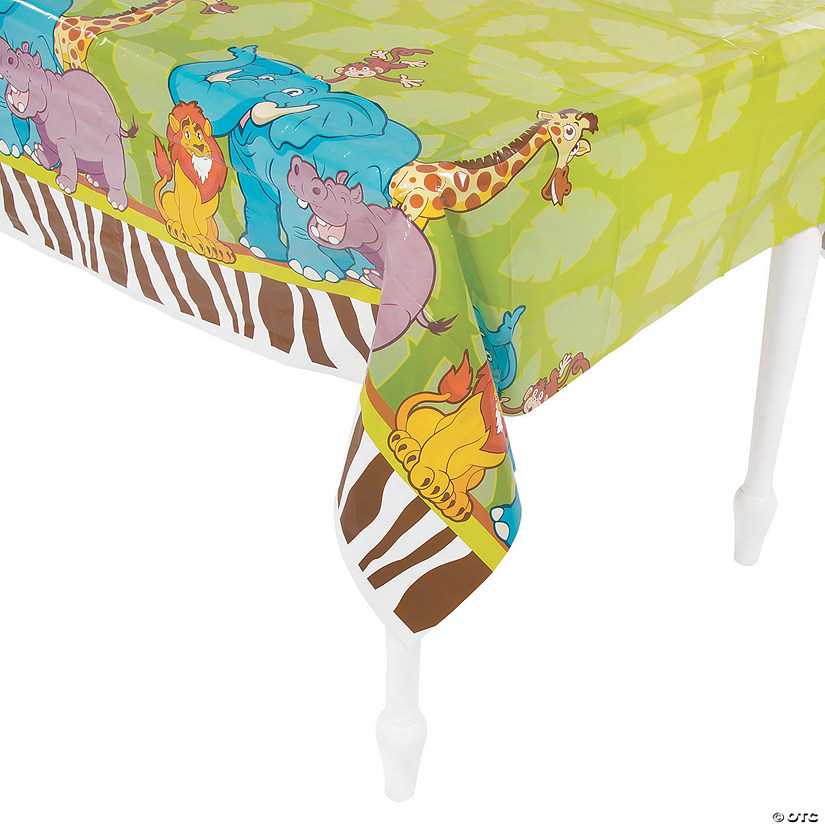 Zoo Adventure Plastic Tablecloth Oriental Trading