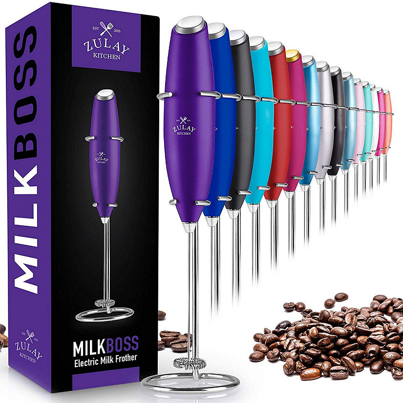 Zulay Kitchen Handheld Milk Frother Perfect for Lattes, Cappuccinos and  More - Milk Boss - Purple