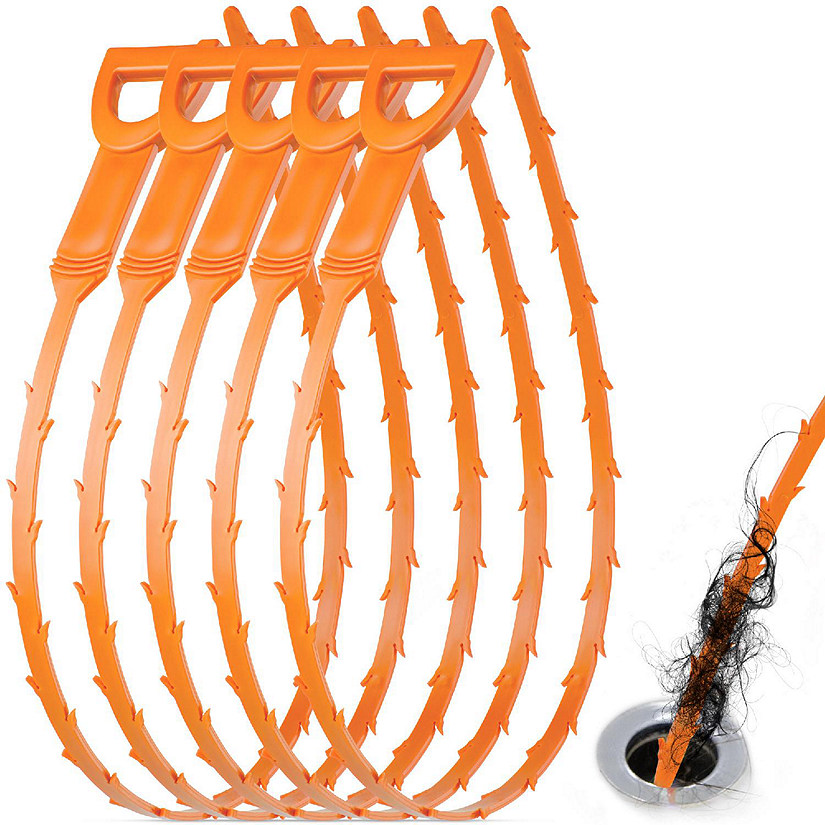 Zulay Kitchen Plumbing Snake Drain Clog Remover (Orange) Image