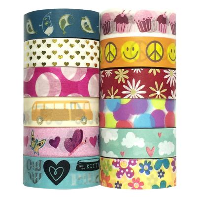 Wrapables Washi Tapes Decorative Masking Tapes, Set of 12 Girl Power ADSET22) Oriental Trading
