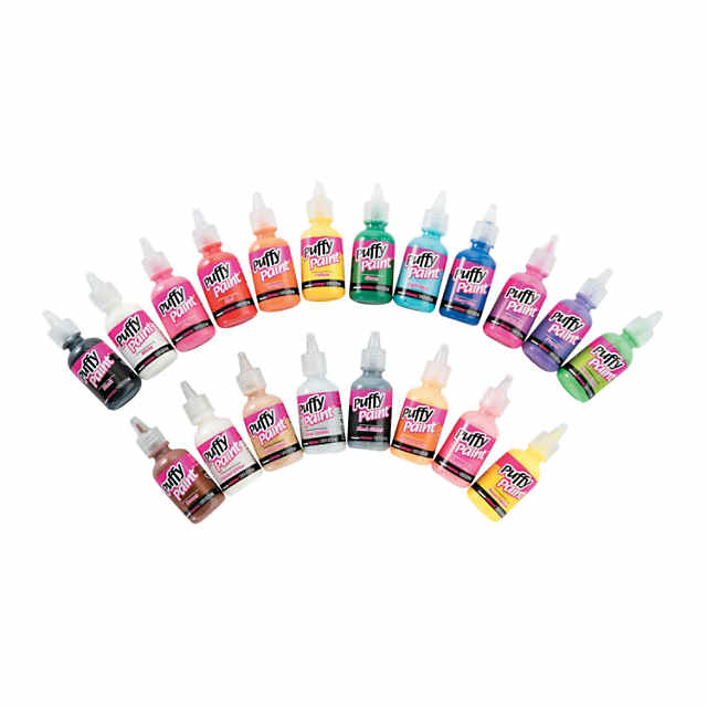 Puffy 1 fl oz 3D Paint Value Pack 12 Color Glow, Multi-Surface