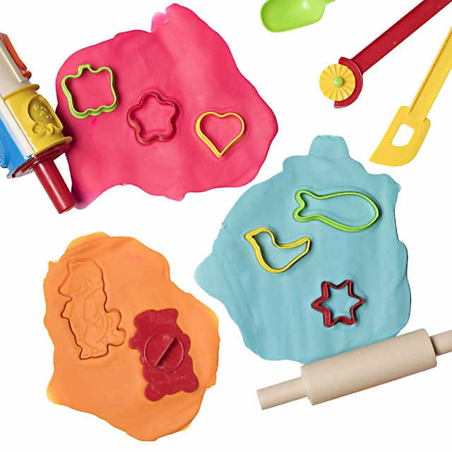 6 Pcs Clay Dough Tools Kit, Hanhan Clay Modelling Tool Kit Dough Rollers  Molds Cutters Plastic Play Dough Tools Set for Children Ages 3 and up  (Random