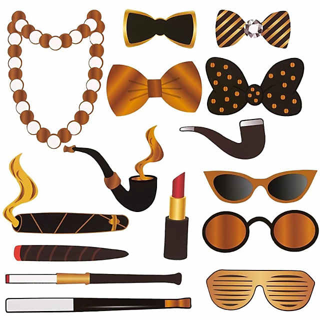 1920's Party Decorations, Photo Booth Props (72 Pieces) for 60th Birthday Photo Booth Props Free Printable