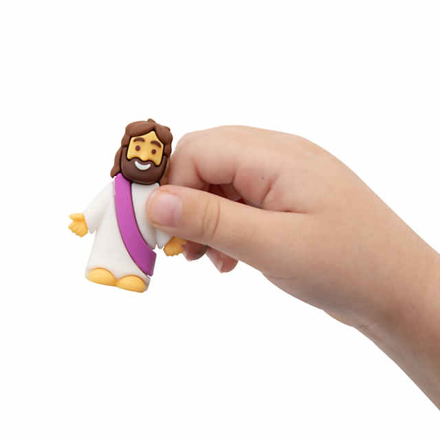 2 Mini Jesus with Purple Sash Figurine Toys - 12 Pc.