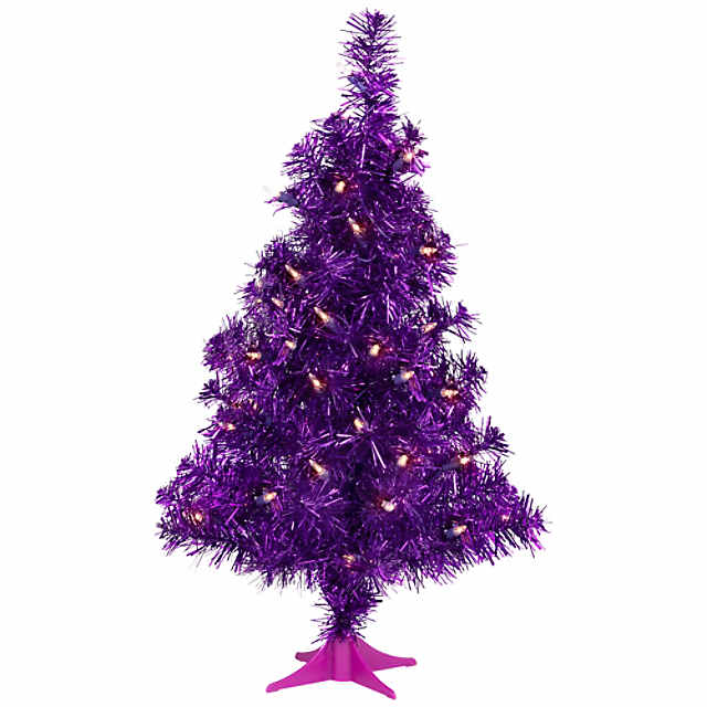 Purple Green Shiny Aluminum Foil Wire Christmas Tree Holiday Decoration  pine