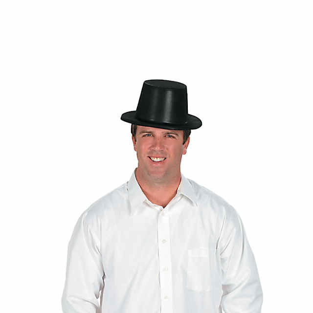 Stylish Flocked Top Hats - 12 Pc. for Parties and Costumes